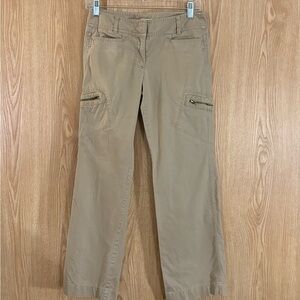 LOFT Marisa Khaki Cargo Bootcut Pants